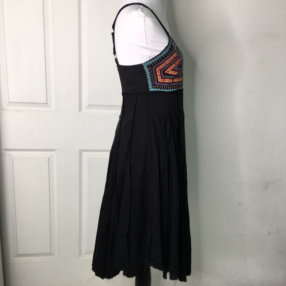 New Free People Womens Boho Chic Embroidered Dress Size 2 Black NWOT - Picture 6 of 14